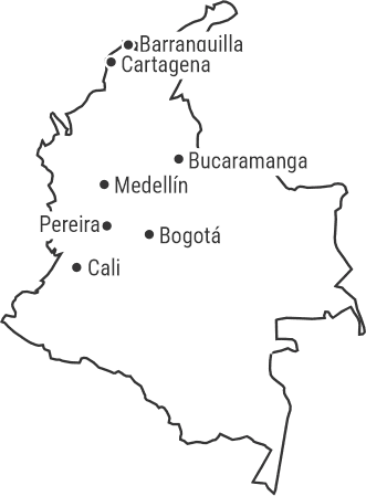 Mapa de presencia en Colombia